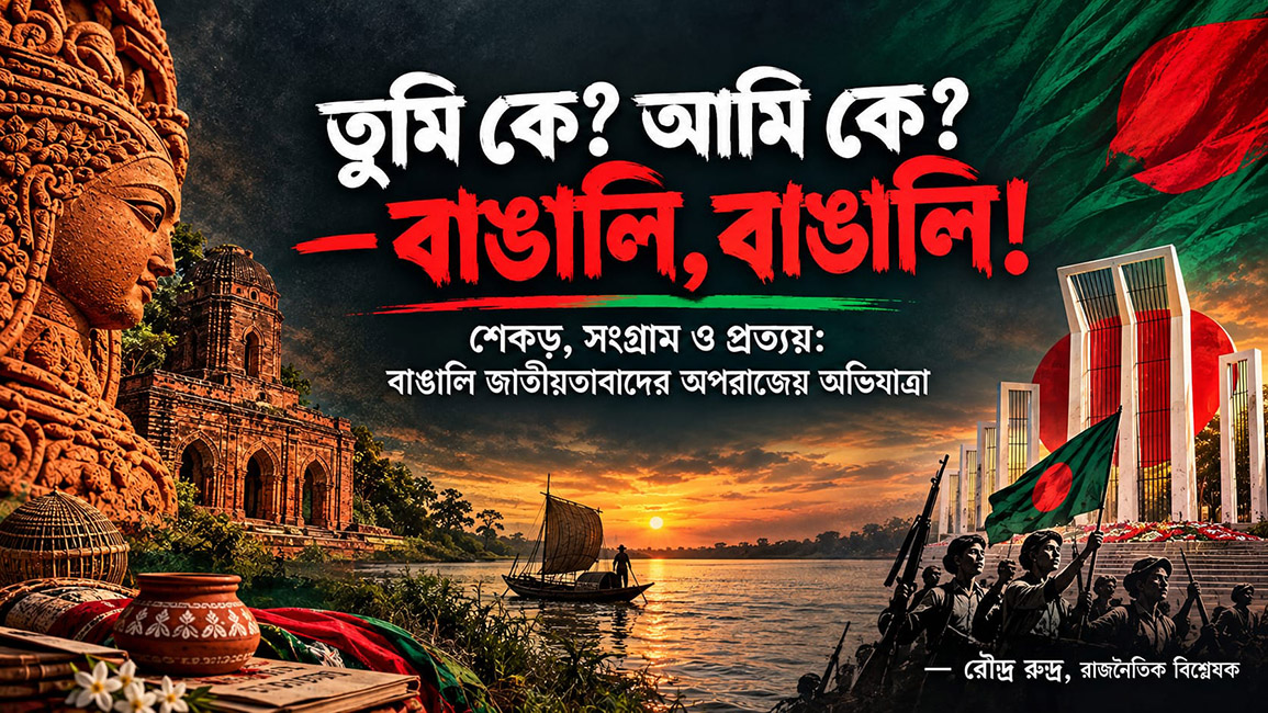 তুমি কে, আমি কে? বাঙালি… বাঙালি… – শেকড়, সংগ্রাম ও প্রত্যয়: বাঙালি জাতীয়তাবাদের অপরাজেয় অভিযাত্রা